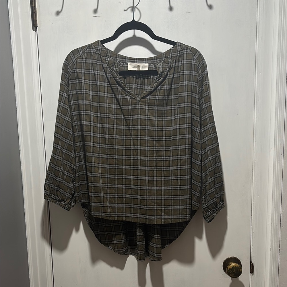 THE GREAT plaid blouse